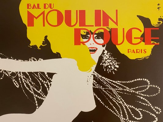 Original Vintage Bal du Moulin Rouge Paris Festival Offset