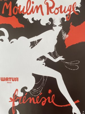 Original Vintage Bal du Moulin Rouge Frenesie Offset Lithograph