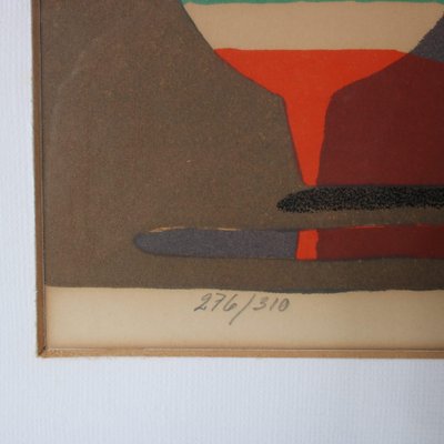 Lars Norrman, Composition, Lithograph, 1950s, Framed for