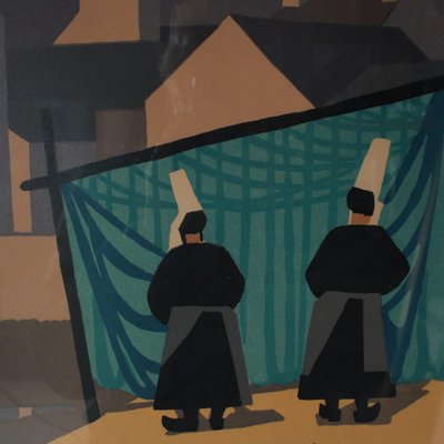Lars Norrman, Composition, Lithograph, 1950s, Framed for