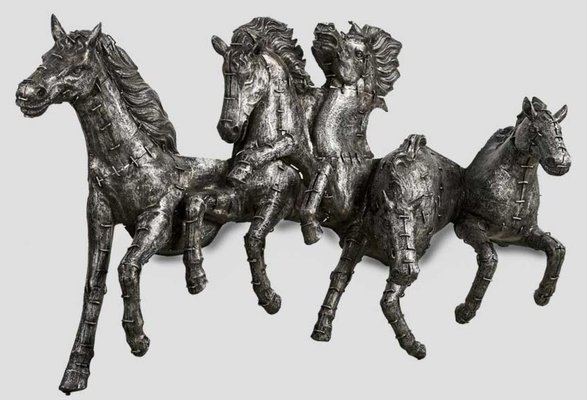 Stamped Metal Running Horses Running Horses Metal Wall Art