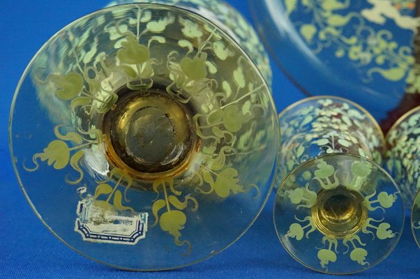 N0225-01★Murano ガラスボウル Salviati イタリア Antique Murano Glass Service by Antonio Salviati, Set of 6 for