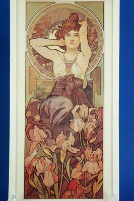 Alphonse Mucha 絵画 1920年製作 ミッシャ財団監修版 Alfons Maria Alphonse Mucha, 1920s, Glass & Paper, Set of 4