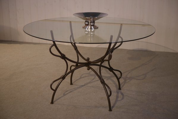 Tavolo Allungabile Tavolino In Vetro E Ferro Battuto Tavolo Con