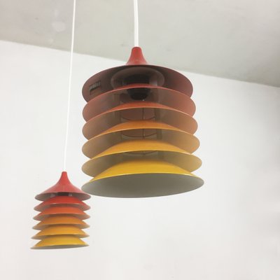 Lampes à Suspension Duett Vintage en Orange, Jaune et Rouge par Bent Gantzel Boysen pour Ikea, 1970s, Set de 3 Lampes à Suspension Duett Vintage en Orange, Jaune et Rouge par Bent Gantzel Boysen pour Ikea, 1970s, Set de 3