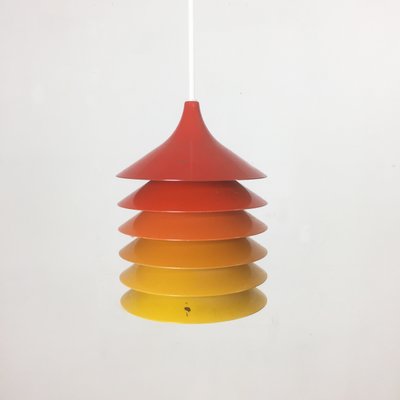 Lampes à Suspension Duett Vintage en Orange, Jaune et Rouge par Bent Gantzel Boysen pour Ikea, 1970s, Set de 3 Lampes à Suspension Duett Vintage en Orange, Jaune et Rouge par Bent Gantzel Boysen pour Ikea, 1970s, Set de 3