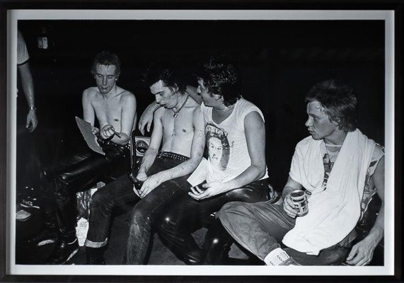 Iconic Large Photo by Dennis Morris of Sex Pistols Backstage, 1977
