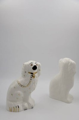 Mid Century Staffordshire Ceramic Spaniel Mantle Dogs from Beswick England,  1960s, Set of