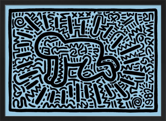Keith Haring, Radiant Baby, Papier, Gerahmt bei Pamono kaufen