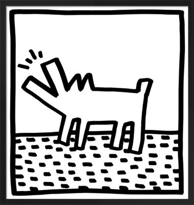 Keith Haring, Barking Dog, Paper, Framed for sale at Pamono