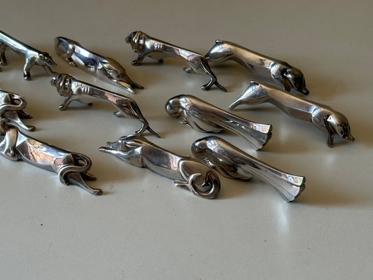 Coffret 12 couteaux métal argenté  GRAND PRIX  style art