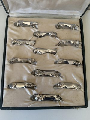 Coffret de 12 porte couteaux en métal argenté Ercuis | Selency