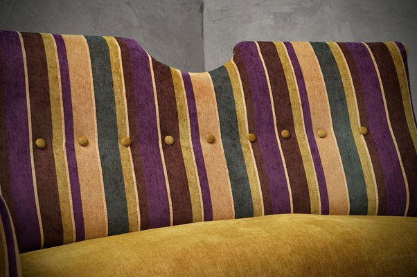 Italian Sofa in Striped Velvet 1950s for sale at Pamono