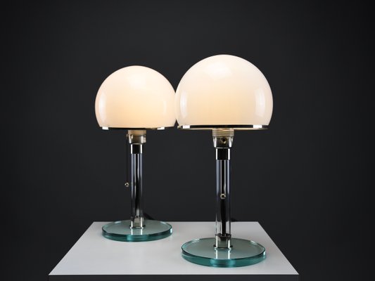 Lampe de Bureau Bauhaus WG24 par Prof. Wilhelm Wagenfeld, 1980 en