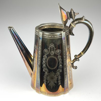 Antique Silver Plated Coffee and Tea Set by Elkington & Co, 1880s