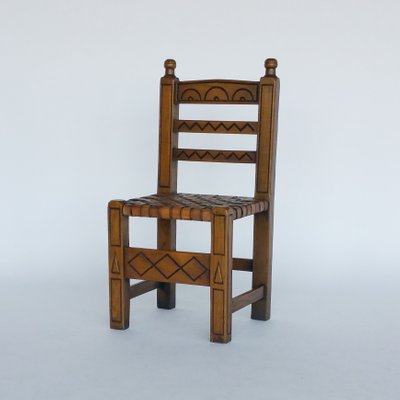Spanish Chair Mit Geflochtenem Ledersitz 1960er