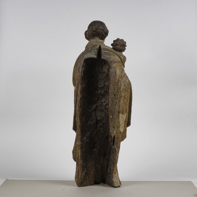 16th century Wooden Statue of Madonna with Child for sale at Pamono