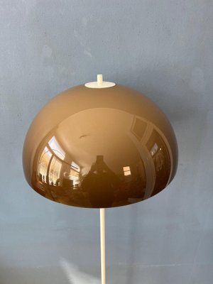 Vintage Mushroom Floor Lamp with Brown Faded Acrylic Glass Shade