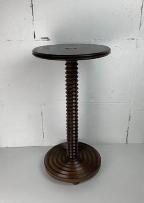Charles Dudouyt Early 20th Century Turned Wood Side Table Charles Dudouyt Early 20th Century Turned Wood Side Table