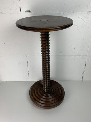 Charles Dudouyt Early 20th Century Turned Wood Side Table Charles Dudouyt Early 20th Century Turned Wood Side Table