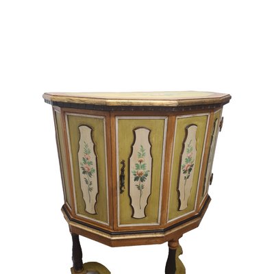 Painted Teak Glazed Indian Side Cabinet - Ca 1920 Painted Teak Glazed Indian Side Cabinet - Ca 1920