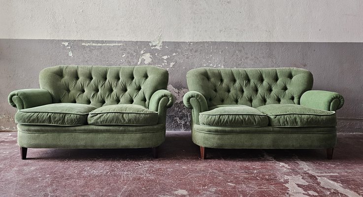 Poltrone Chesterfield Divano Chesterfield Verde Pelle Poltrone