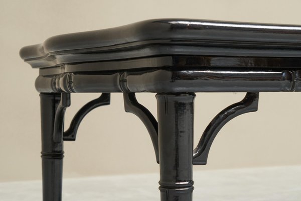 Black Lacquer Console Table, Ming Style - Late 19thC Black Lacquer Console Table, Ming Style - Late 19thC