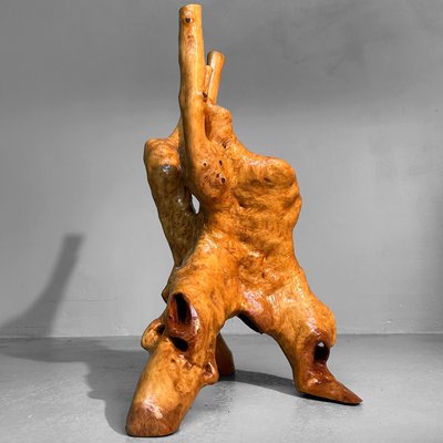 Japanese Wabi-Sabi Ikebana Tsuge Burl Wood Sculpture, 1920s for