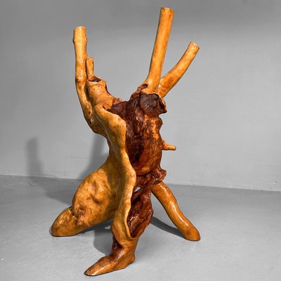Japanese Wabi-Sabi Ikebana Tsuge Burl Wood Sculpture, 1920s for