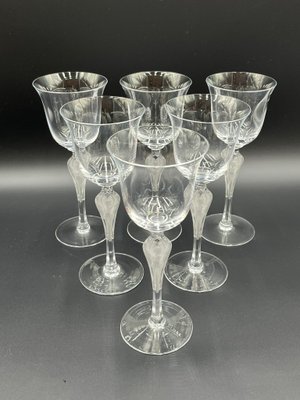 Lot De 6 Verres à Vin En Cristal Satiné – Ballerine Pavlova Fabergé – Signés