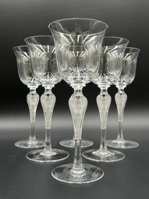 French Wine Glasses from Lalique and Faberg, 1960s, Set of 6