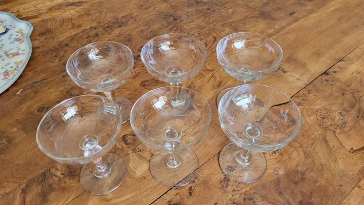 Vintage Champagne Glasses, 1920s, Set of 6 for sale at Pamono