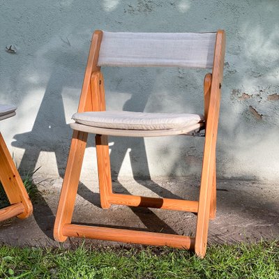 Kon-Tiki Folding Chairs in Pine by Gillis Lundgren for Ikea, 1970s