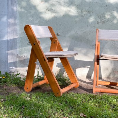 Kon-Tiki Folding Chairs in Pine by Gillis Lundgren for Ikea, 1970s
