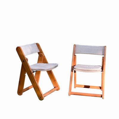 Kon-Tiki Folding Chairs in Pine by Gillis Lundgren for Ikea, 1970s