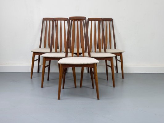 Teak Eva Chairs by Niels Koefoed for Koefoeds Hornslet, 1960s, Set