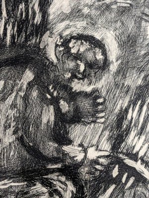 Marc Chagall, Death and the Woodcutter, 1952, Engraving, Framed