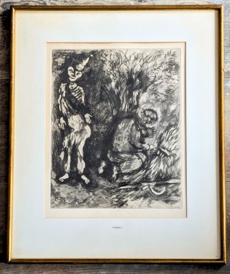Marc Chagall, Death and the Woodcutter, 1952, Engraving, Framed