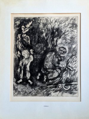 Marc Chagall, Death and the Woodcutter, 1952, Engraving, Framed