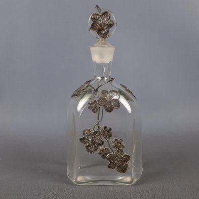 Flasche aus mundgeblasenem Glas mit Efeublttern, 1970er bei Pamono kaufen