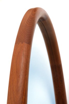 Danish Oval Teak Mirror from Vildbjerg Møbelfabrik, 1960s Danish Oval Teak Mirror from Vildbjerg Møbelfabrik, 1960s