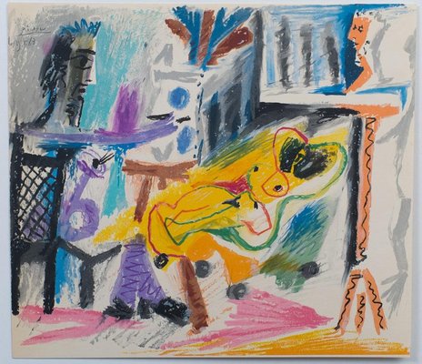 Pablo Picasso, The Painter and His Model, Lithograph for sale at