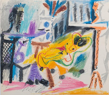 Pablo Picasso, The Painter and His Model, Lithograph for sale at