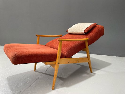 Scandinavian Beech Reclining Armchair, Sweden, 1950s