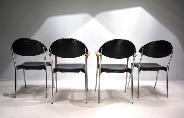 Coro Dining Chairs by Luigi Origlia, 1980s, Set of 4 for sale at