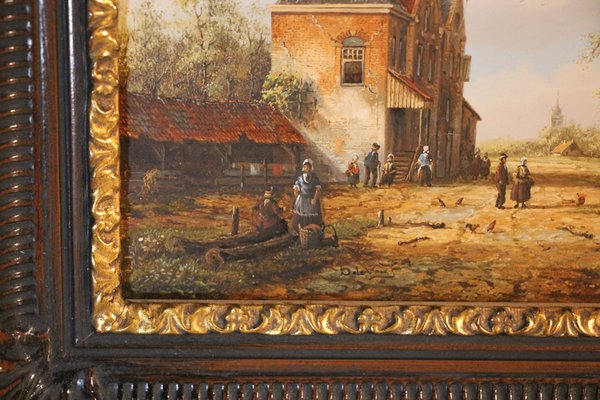 Dick De Vries, Dutch Countryside Idyll, 20th Century, Oil on