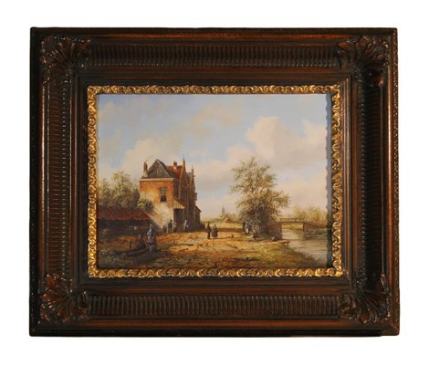 Dick De Vries, Dutch Countryside Idyll, 20th Century, Oil on