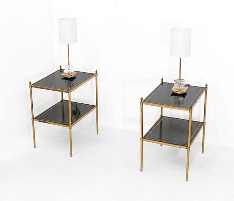 Pair of Three Tier Mirrored Etagere Tables Pair of Three Tier Mirrored Etagere Tables