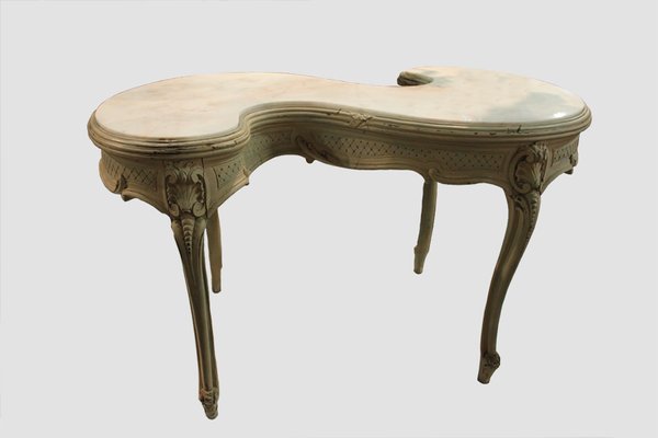 S Shaped 19th Century French Marble Top Table S Shaped 19th Century French Marble Top Table