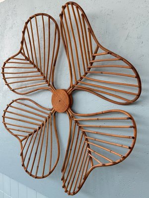 Vintage Bambus Blumen Wanddekoration, 1970er bei Pamono kaufen